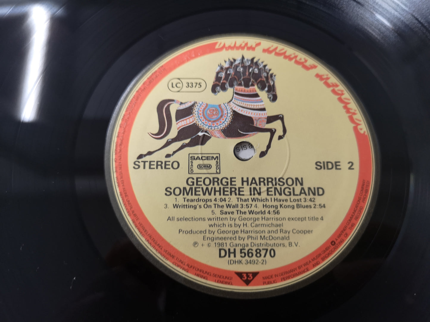 George Harrison "Somewhere in England" Orig Germany 1981 M-/M-