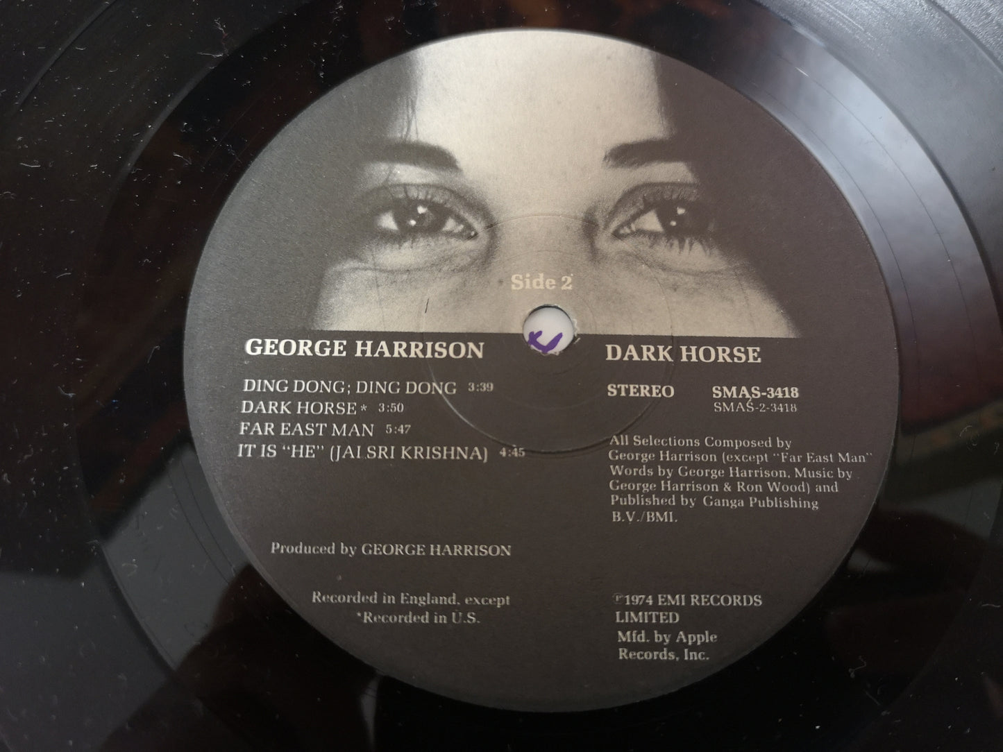 George Harrison "Dark Horse" Orig US 1974 M-/M- (Insert & Inner Sleeve)