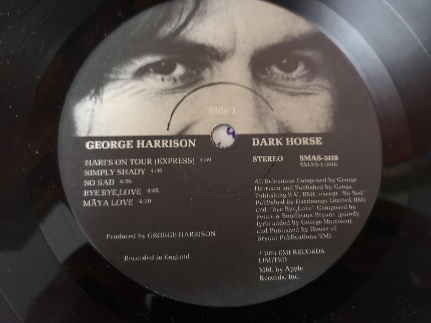 George Harrison "Dark Horse" Orig US 1974 M-/M- (Insert & Inner Sleeve)