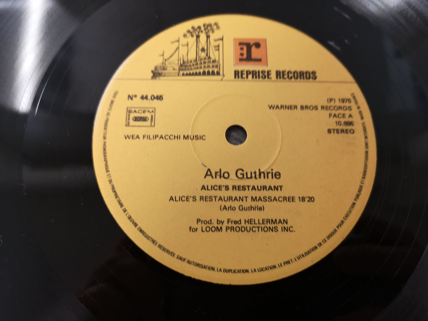 Arlo Guthrie "Alice's Restaurant" Re France 1975 VG++/M-