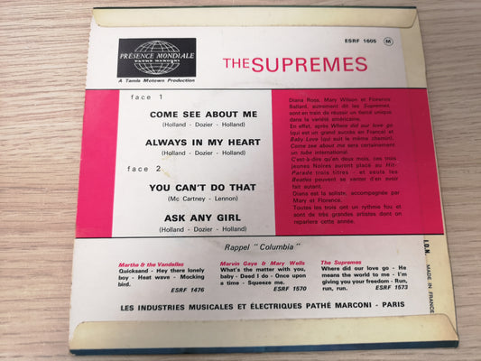 Supremes "Come See About Me" Orig France 1964 M-/EX (7" EP)