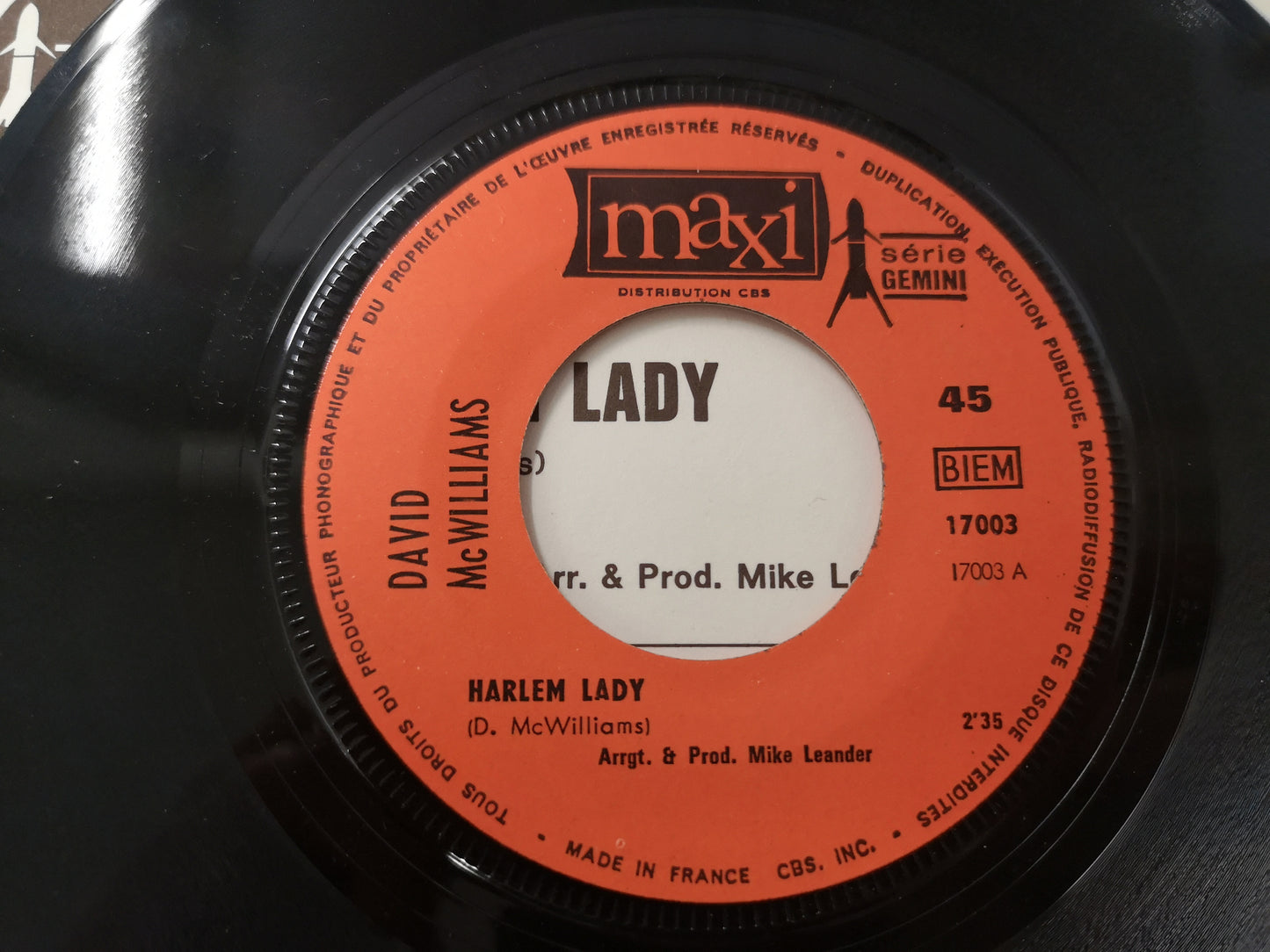 David McWilliams "Days of Pearly Spencer" Orig France 1967 M-/M- (7" S