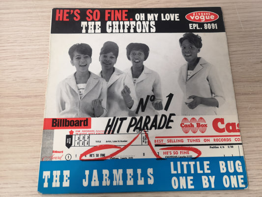 Chiffons / Jarmels "He's so Fine" Orig France 1963 M-/EX (7" Split EP)