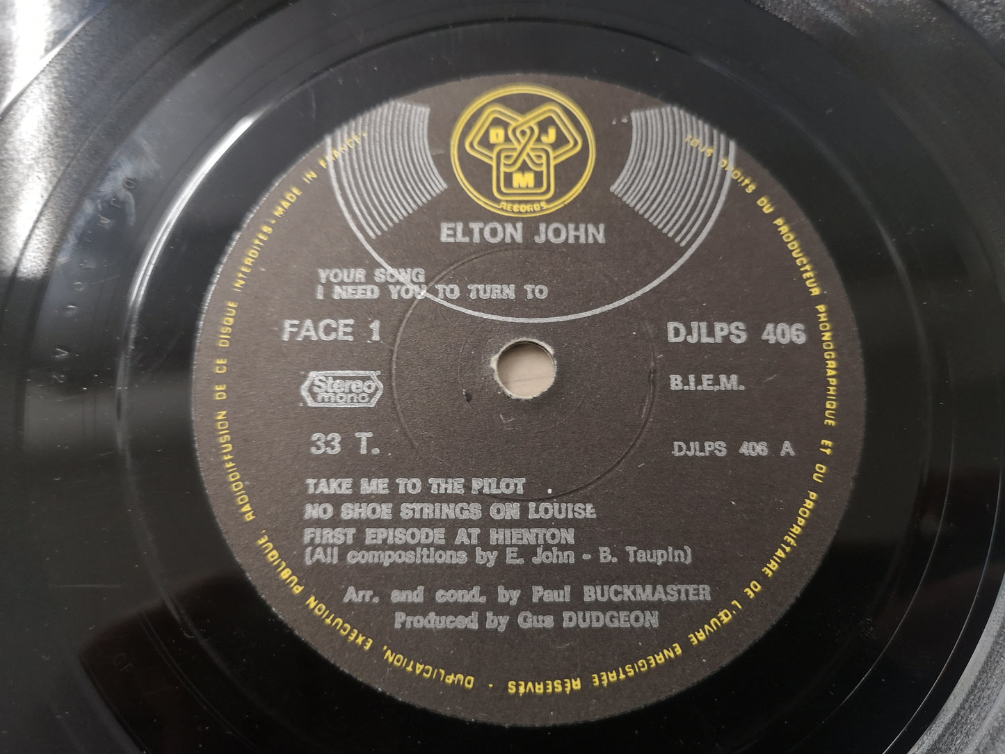 Elton John "S/T" Orig France 1970 VG++/VG++