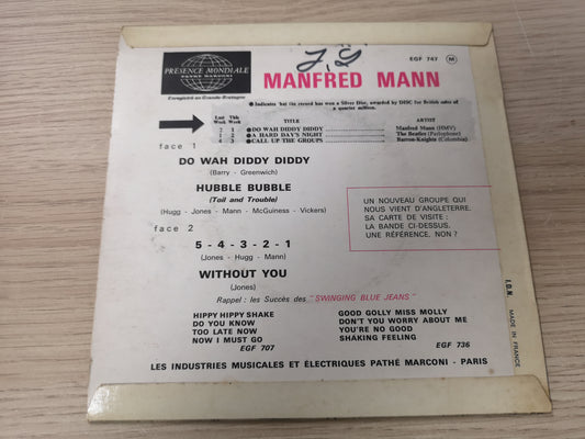 Manfred Mann "Do Wah Diddy Diddy" Orig France 1964 EX/EX (7" EP)