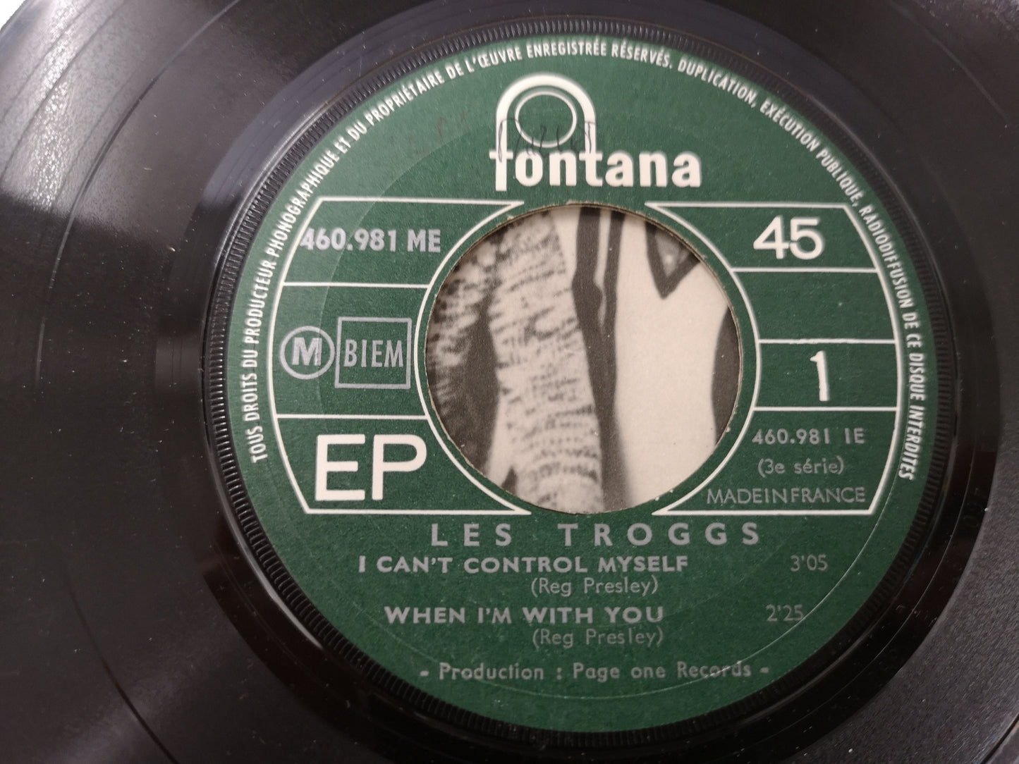 Troggs "I Can't Control Myself" Orig France 1966 EX/EX (7" EP)