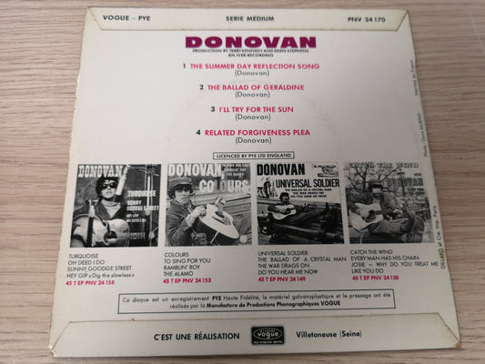 Donovan "The Summer Day Reflection Song" Orig France 1966 EX/VG++ (7" EP)