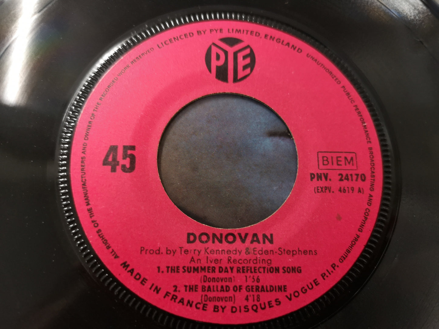 Donovan "The Summer Day Reflection Song" Orig France 1966 EX/VG++ (7" EP)