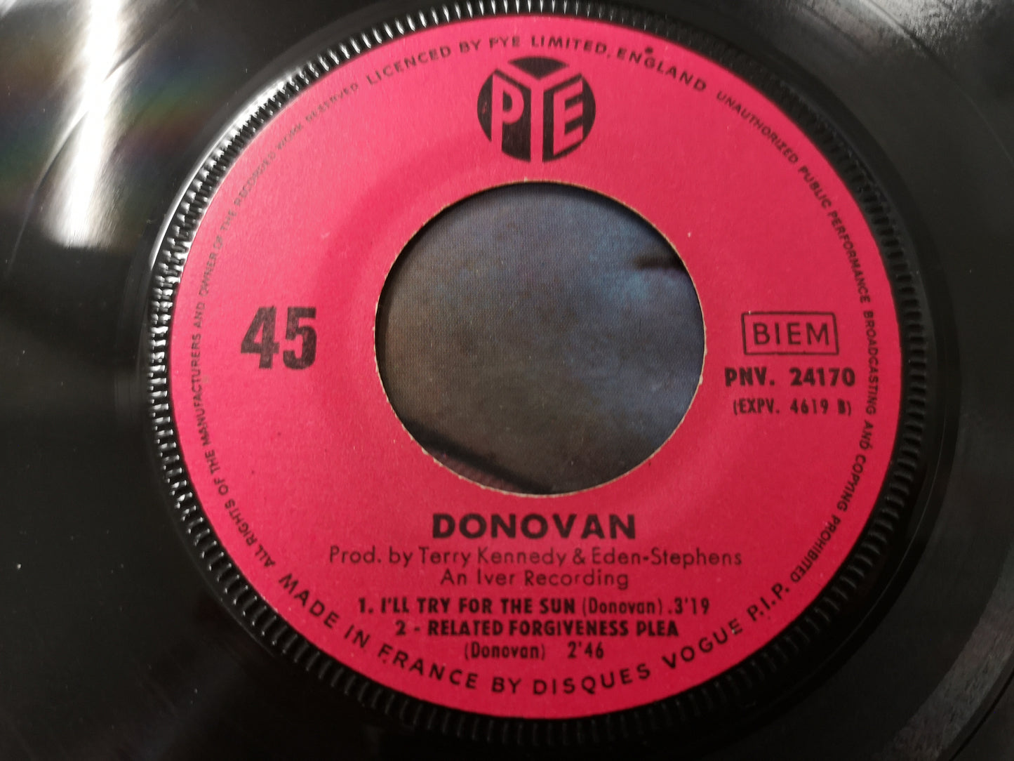 Donovan "The Summer Day Reflection Song" Orig France 1966 EX/VG++ (7" EP)