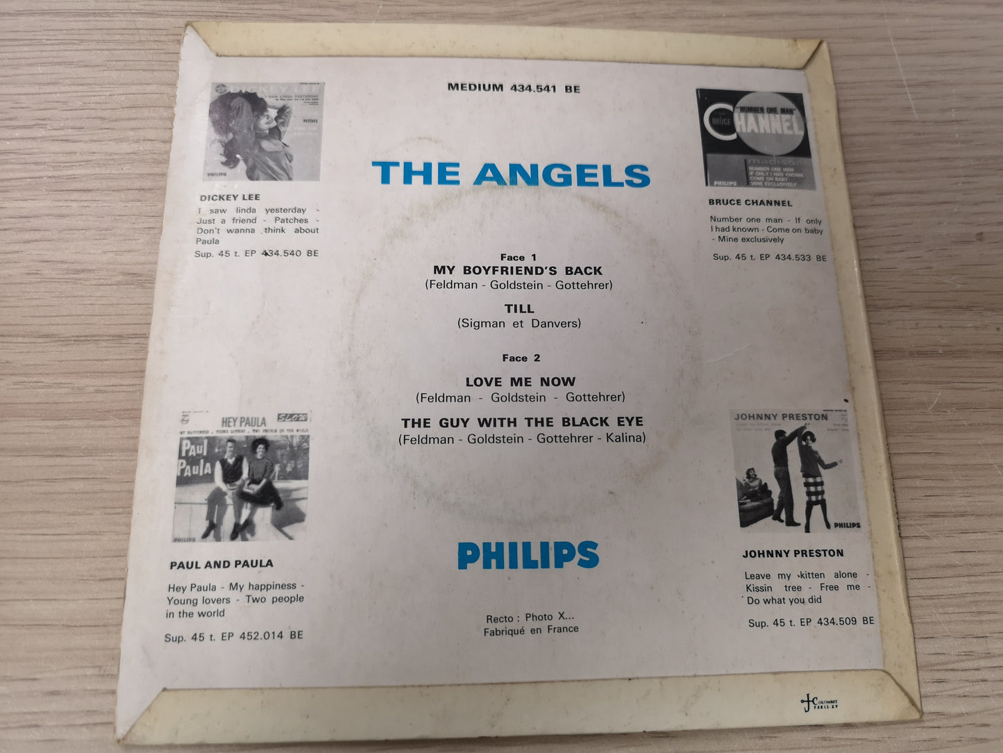 Angels "My Boyfriend's Back" Orig France 1963 VG++/EX (7" EP)