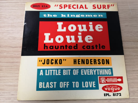Kingsmen / "Jocko" Henderson "Louie Louie" Orig France 1963 VG+/VG+ (7" EP)