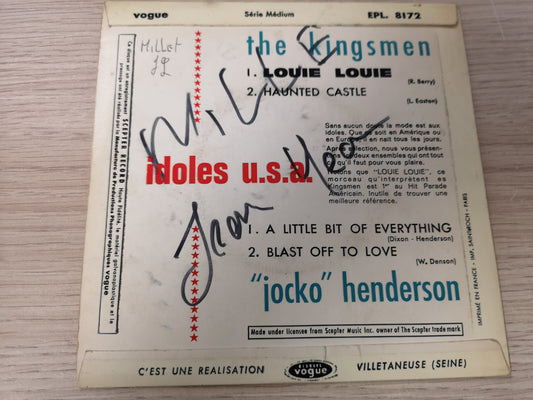 Kingsmen / "Jocko" Henderson "Louie Louie" Orig France 1963 VG+/VG+ (7" EP)