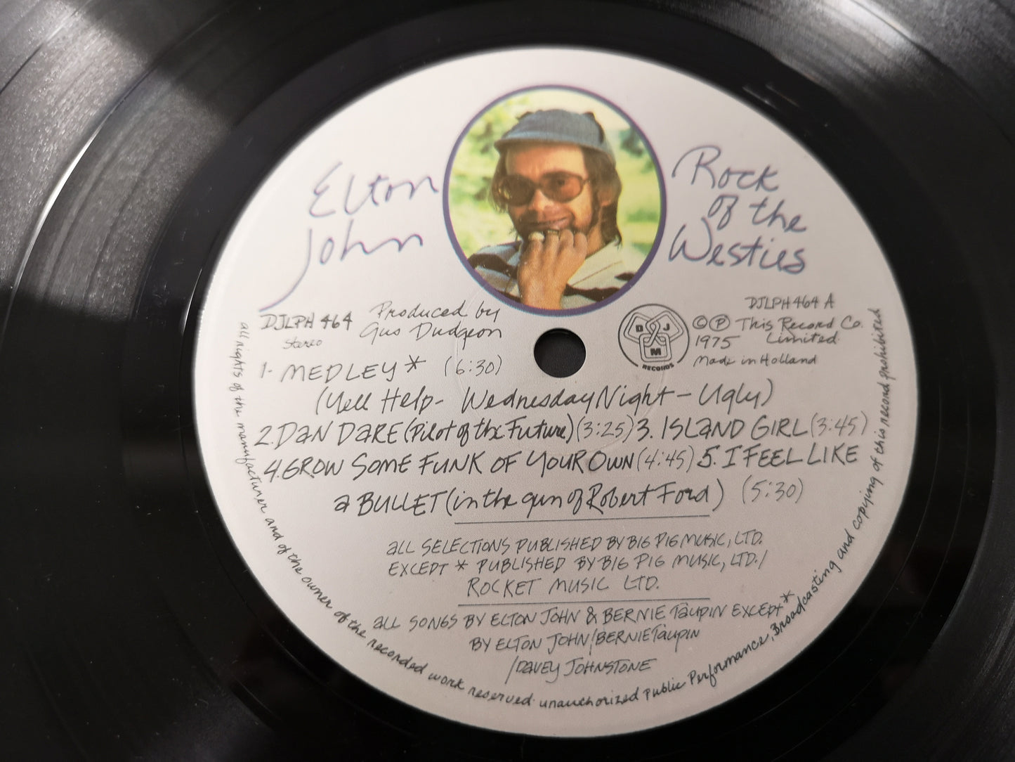 Elton John "Rock Of The Westies" Orig Holland 1975 EX/M- (w/ Inner Sleeve & Lyrics Insert)