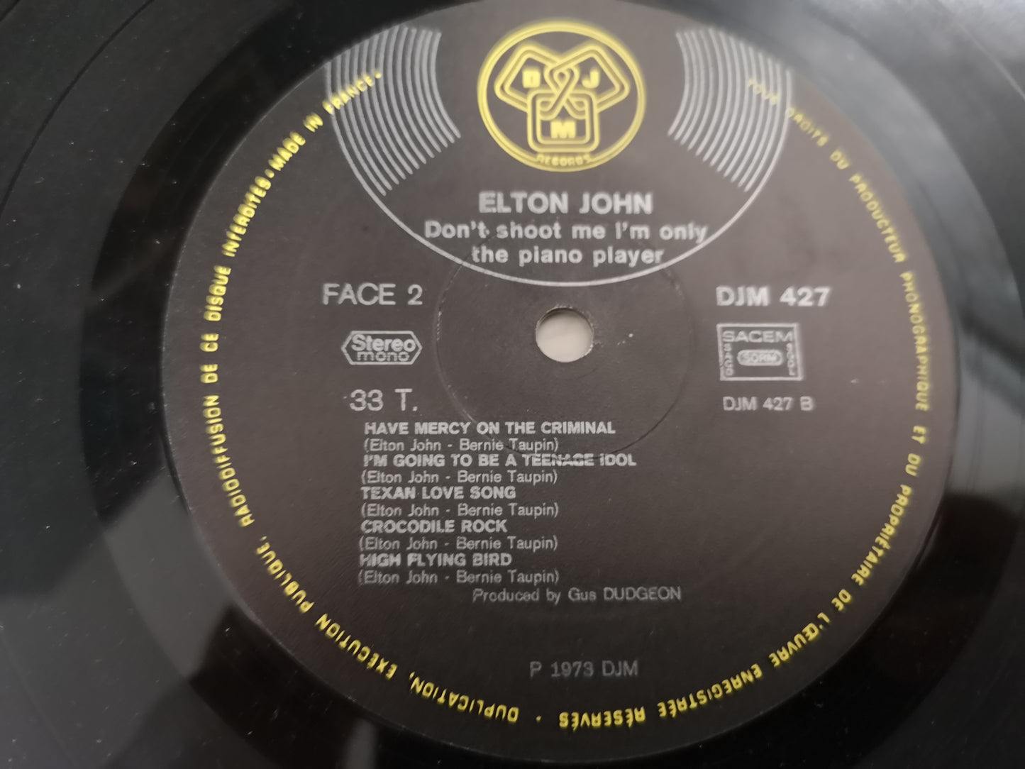 Elton John "Don't Shoot Me" Orig France 1973 EX/M- (No Booklet)