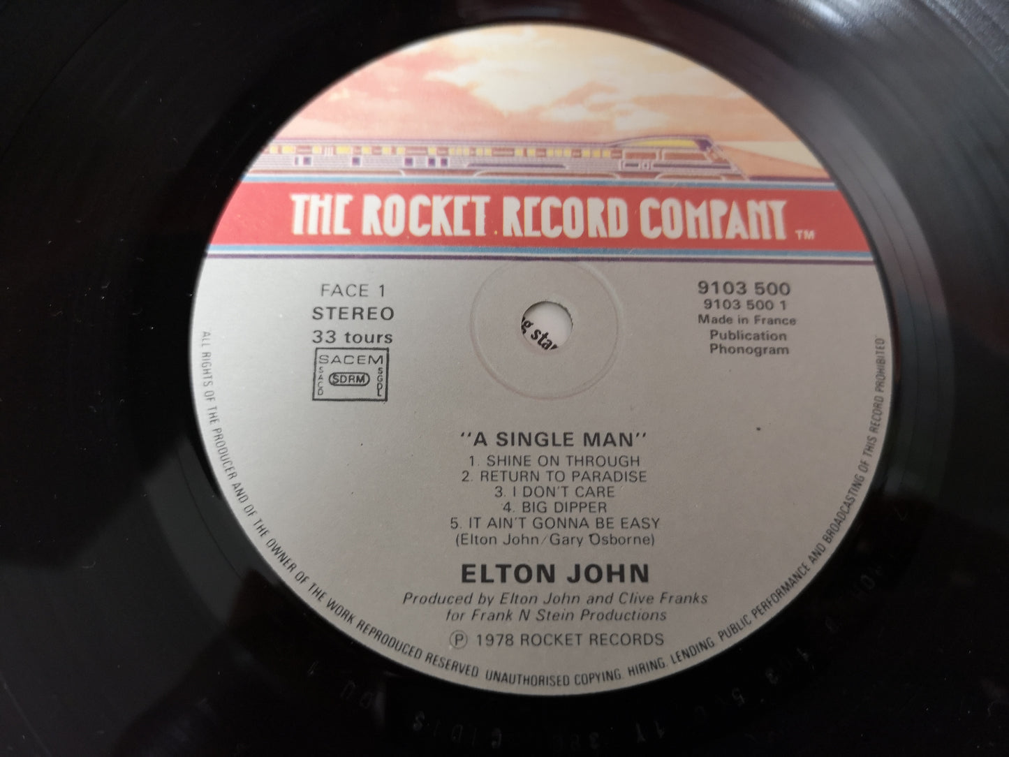 Elton John "A Single Man" Orig France 1978 M-/M-