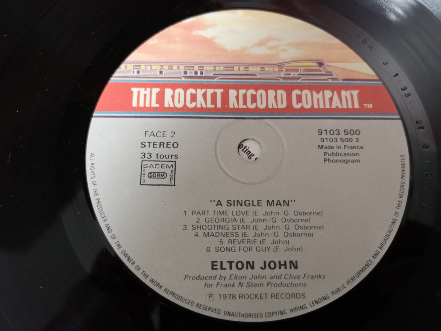 Elton John "A Single Man" Orig France 1978 M-/M-