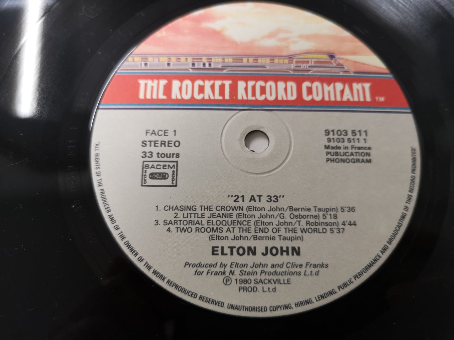 Elton John "21 At 33" Orig France 1980 M-/M-