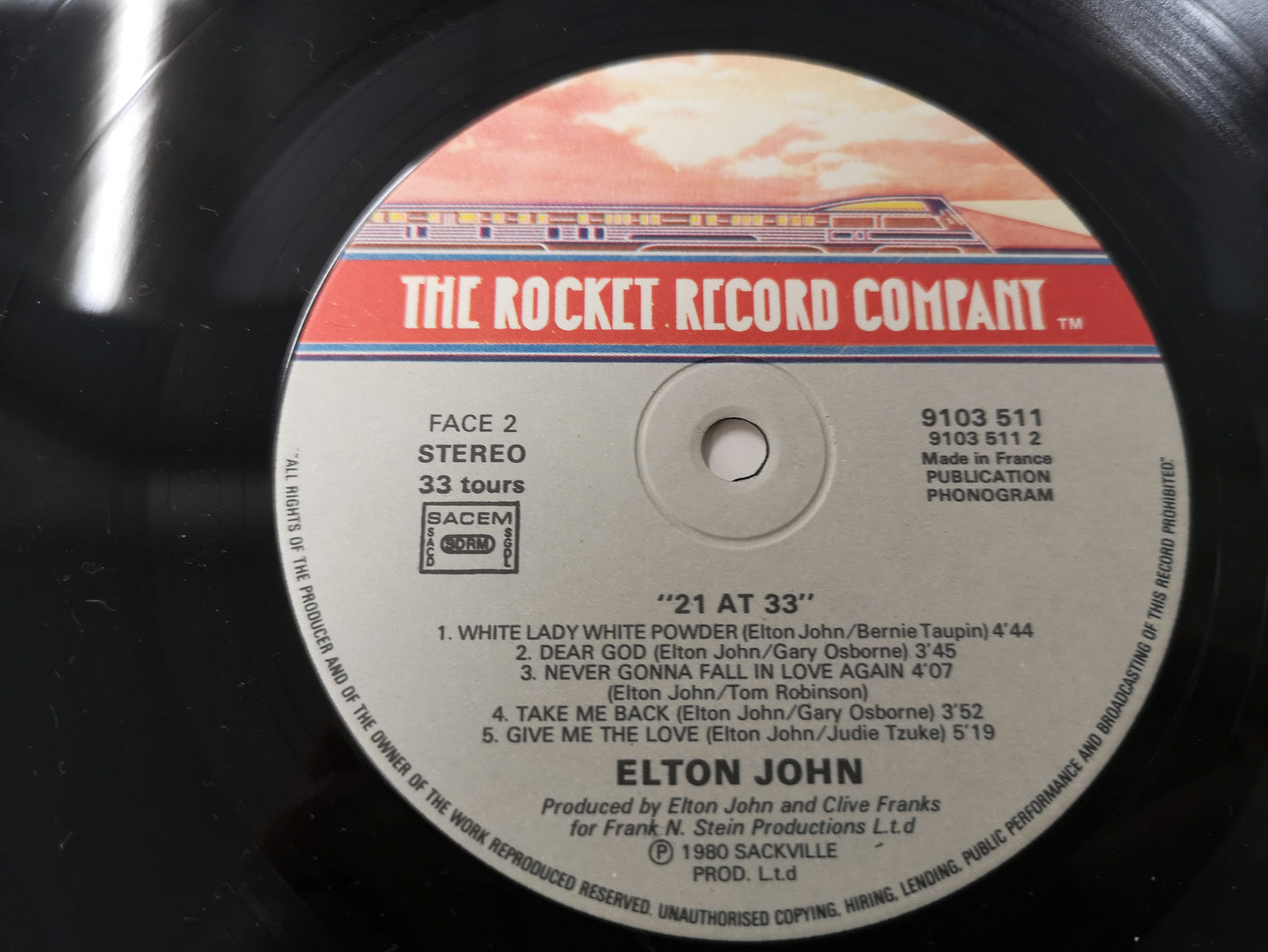 Elton John "21 At 33" Orig France 1980 M-/M-