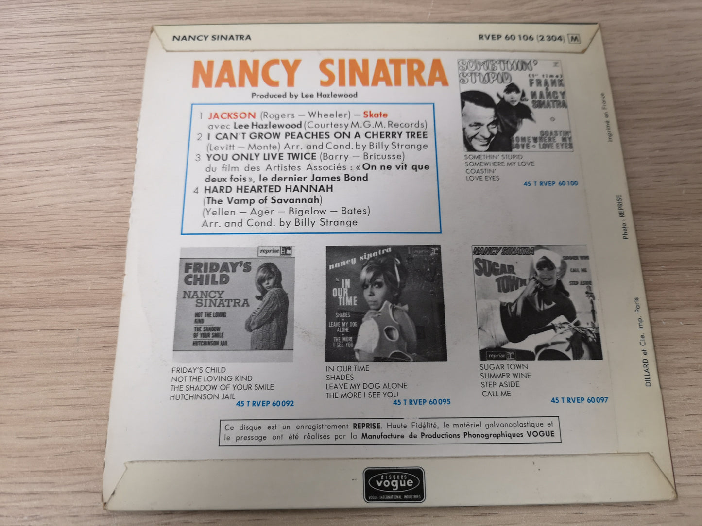 Nancy Sinatra "Jackson" Orig France 1967 M-/M- (7" EP)