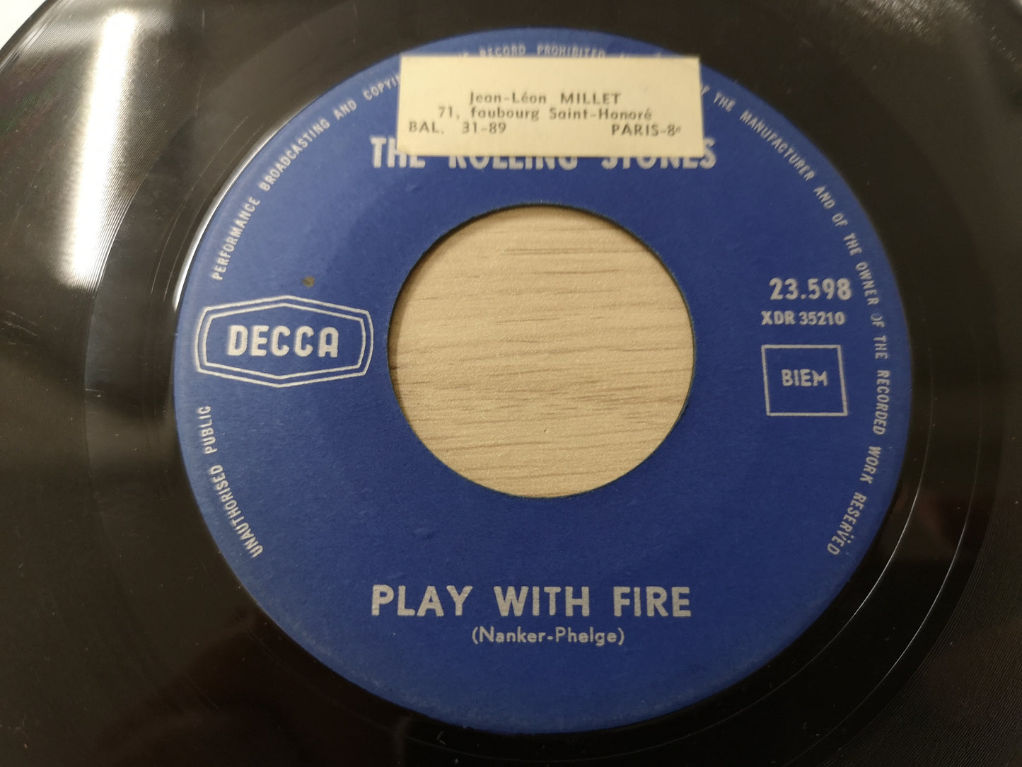 Rolling Stones "The Last Time" Orig Belgium 1965 EX (7" Single - No Cover)