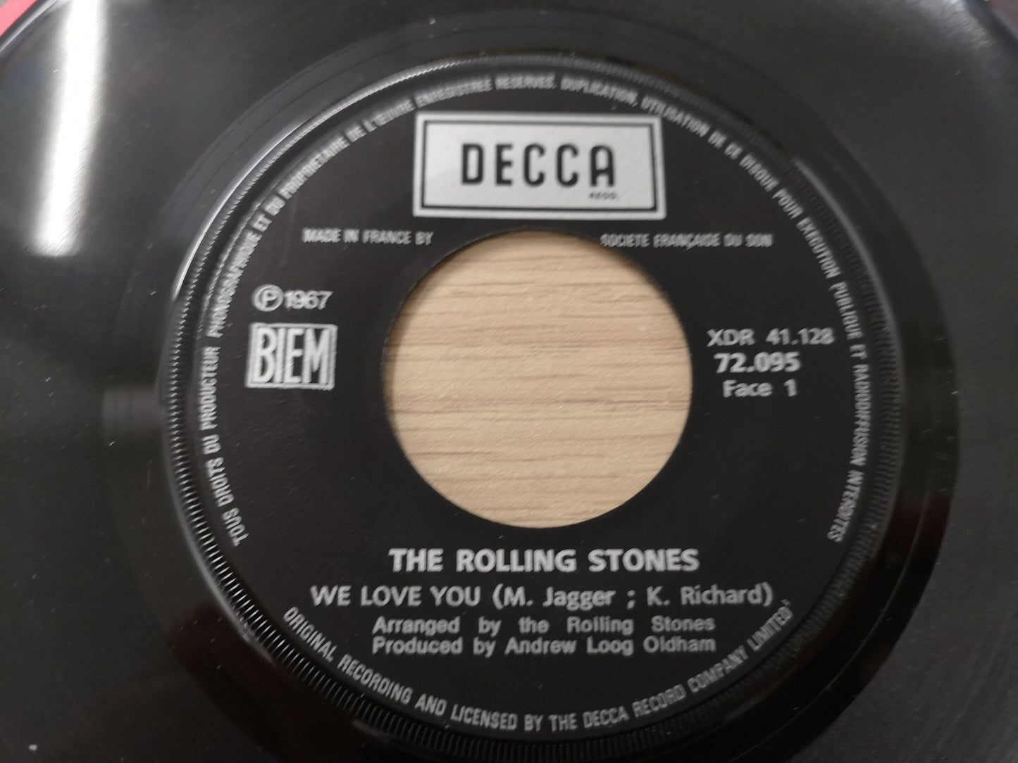 Rolling Stones "We Love You" Orig France 1967 EX (7" Juke Box Single)