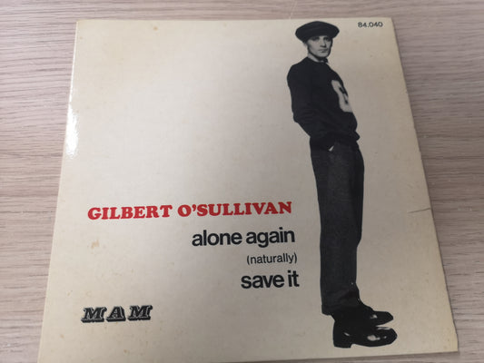 Gilbert O'Sullivan "Alone Again" Orig France 1972 VG++/EX (7" Single)