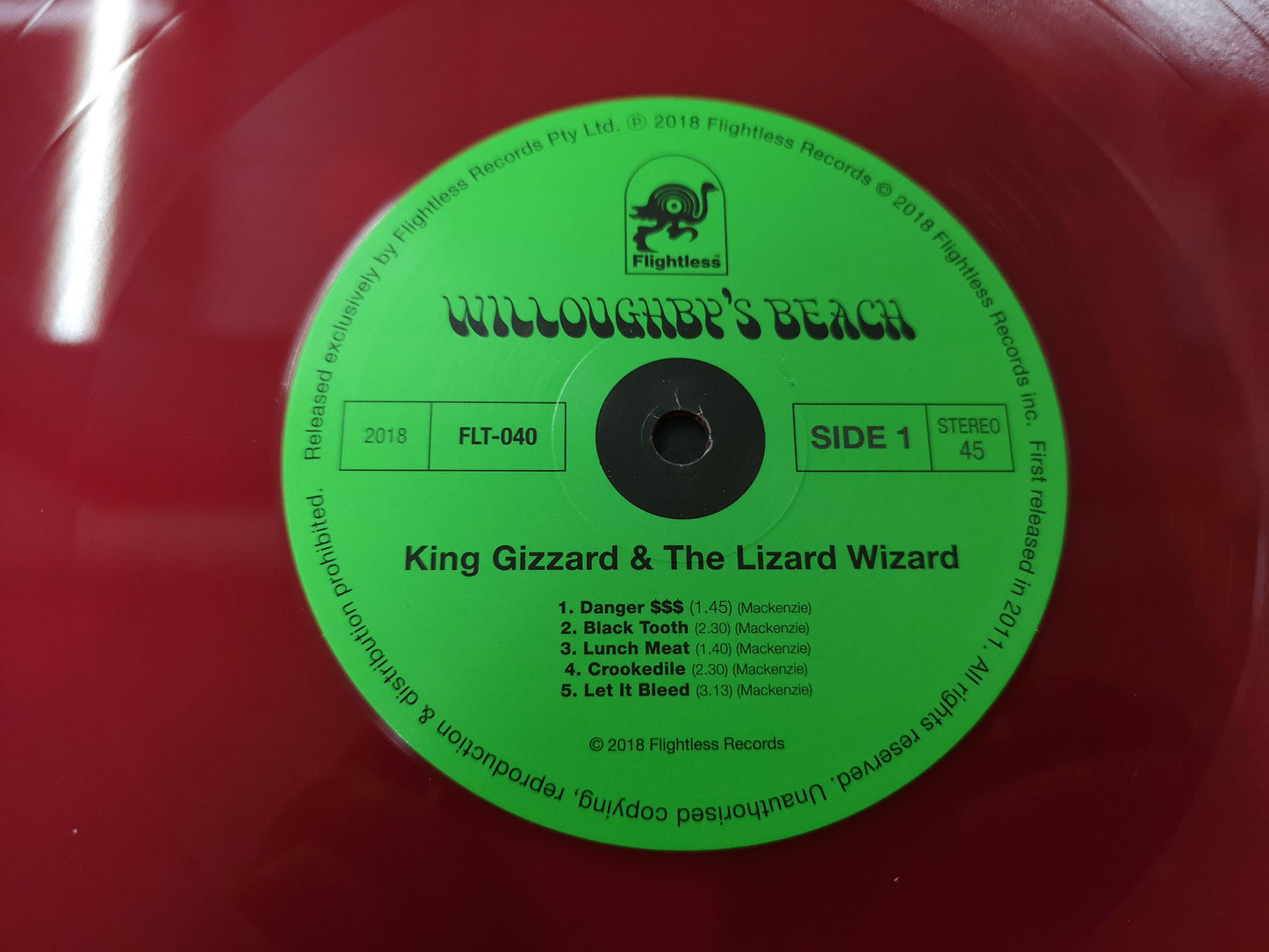 King Gizzard and the Lizard Wizard "Willoughby's Beach Ep" MINT Australia 2018 Red Vinyl