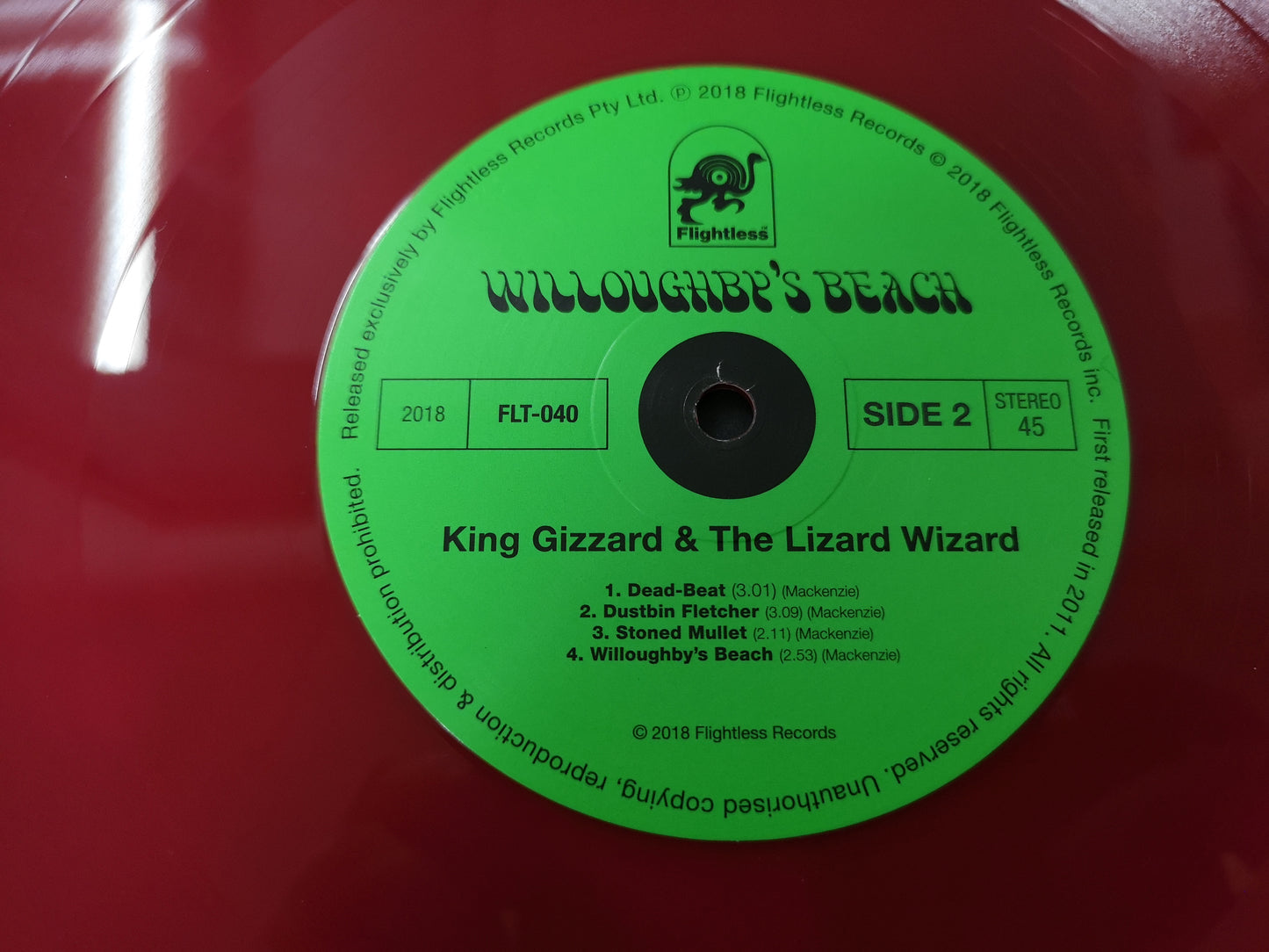 King Gizzard and the Lizard Wizard "Willoughby's Beach Ep" MINT Australia 2018 Red Vinyl