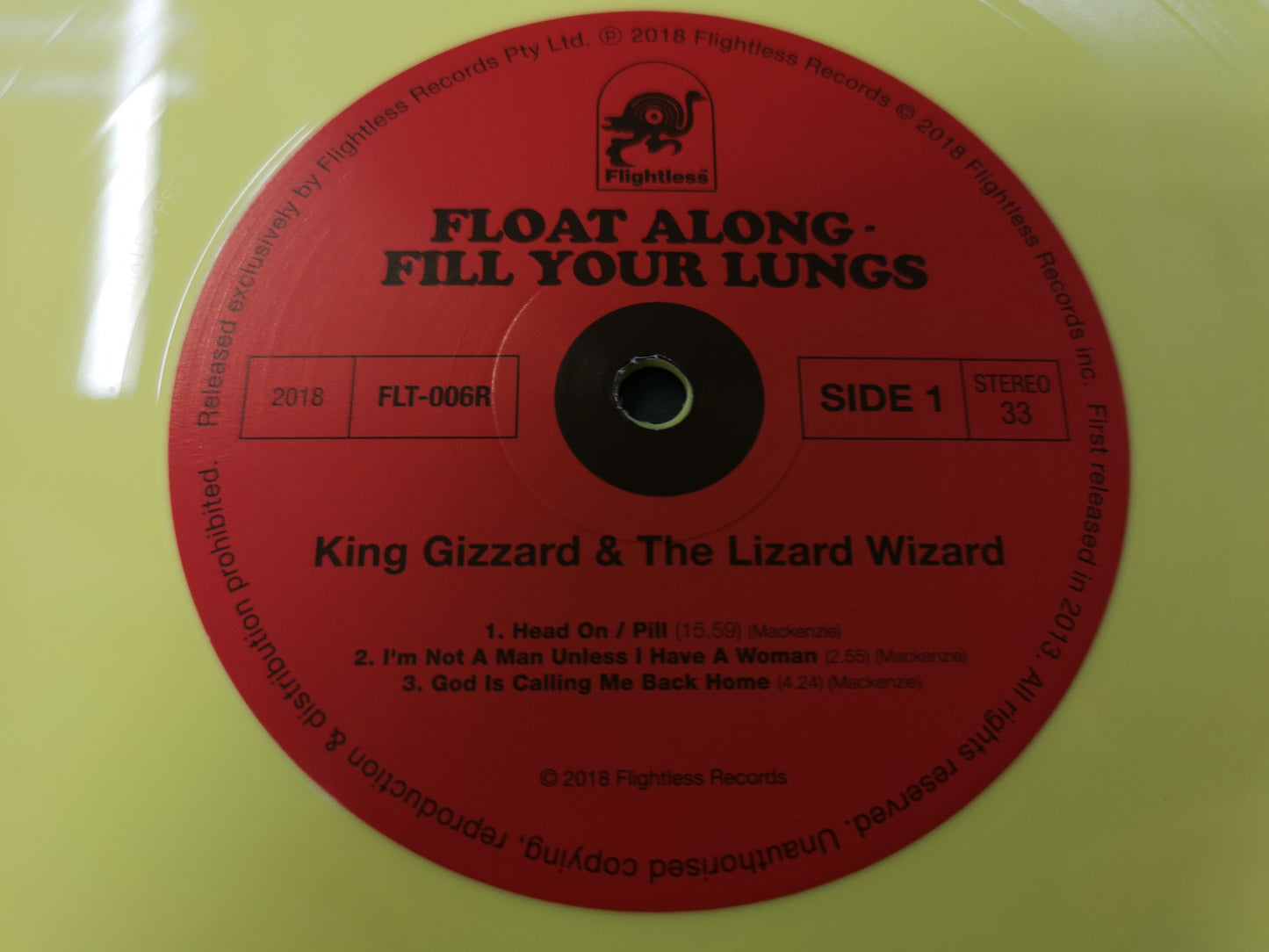 King Gizzard and the Lizard Wizard "Float Along - Fill Your Lungs" RE MINT Yellow Vinyl 2018