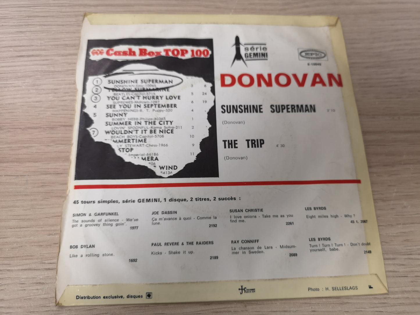 Donovan "Sunshine Superman" Orig France 1966 VG+/EX (7" Single)