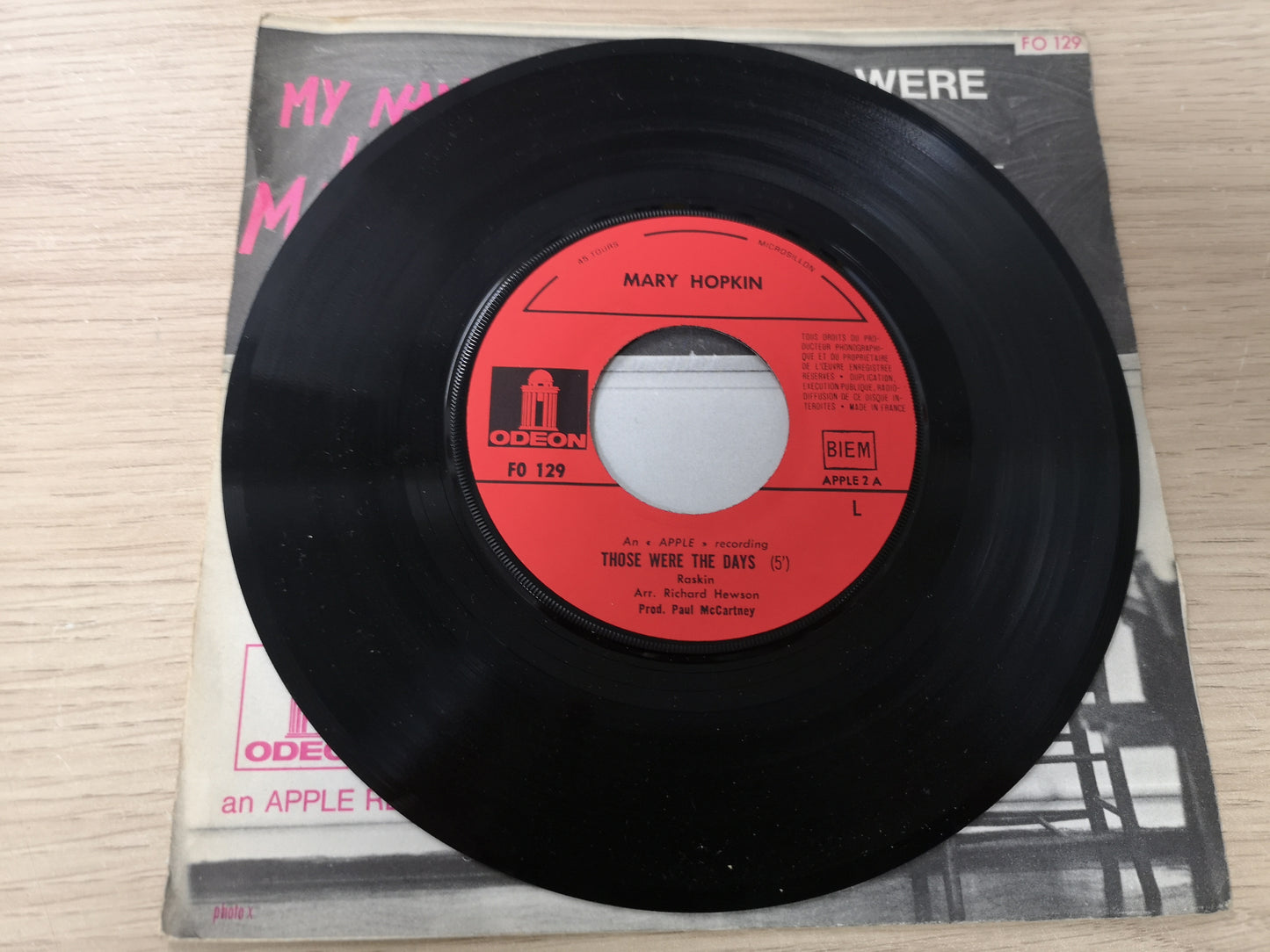 Mary Hopkin "Those Were The Days" Orig France 1968 EX/EX (7" Single)