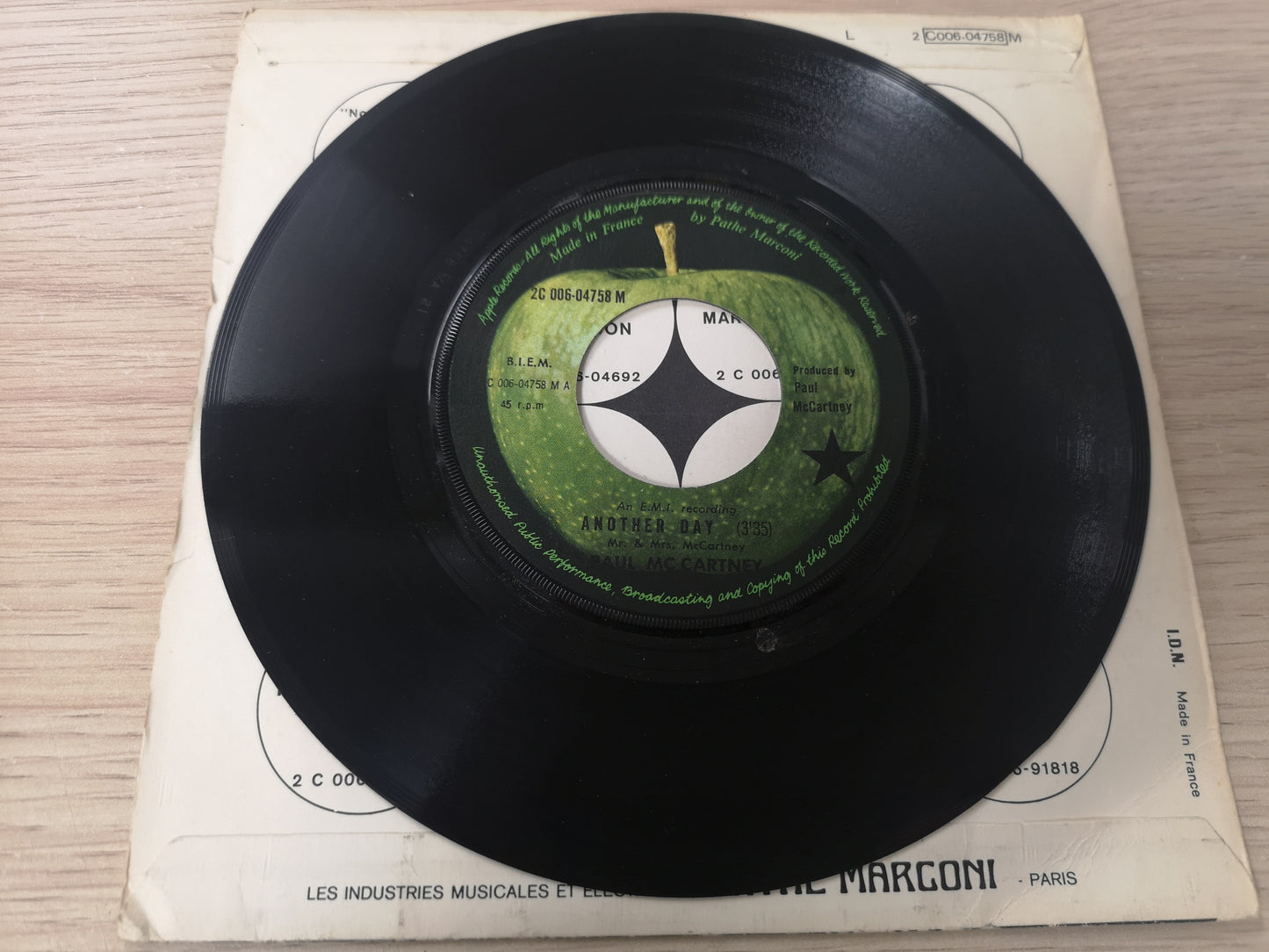 Paul McCartney "Another Day" Orig France 1971 EX/EX (7" Single)