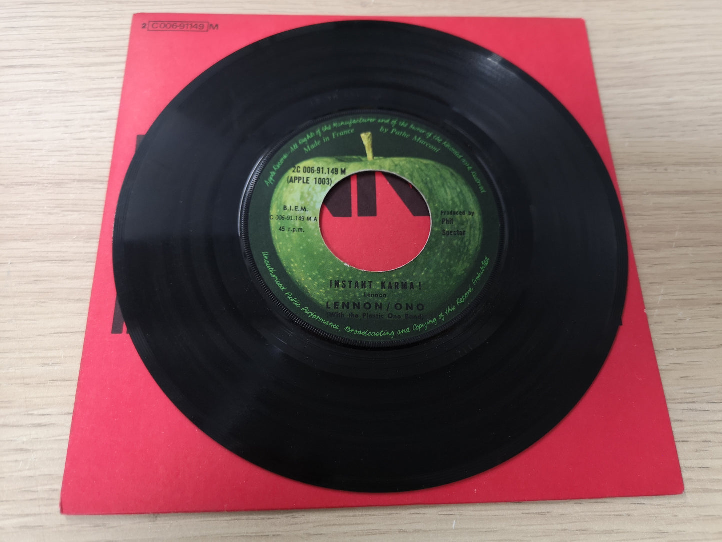 John Lennon "Instant Karma!" Orig France 1970 M-/M- (7" Single)