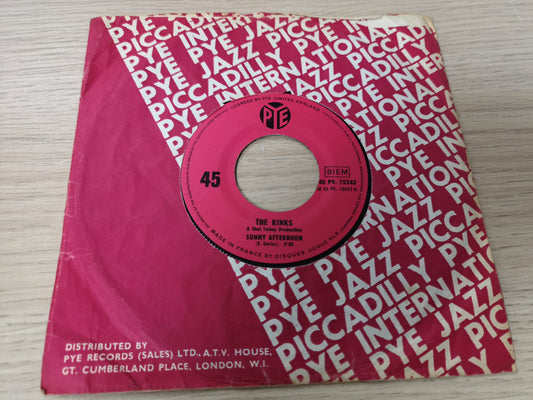 Kinks "Sunny Afternoon" Orig France 1966 VG+ (7" Juke Box Single)