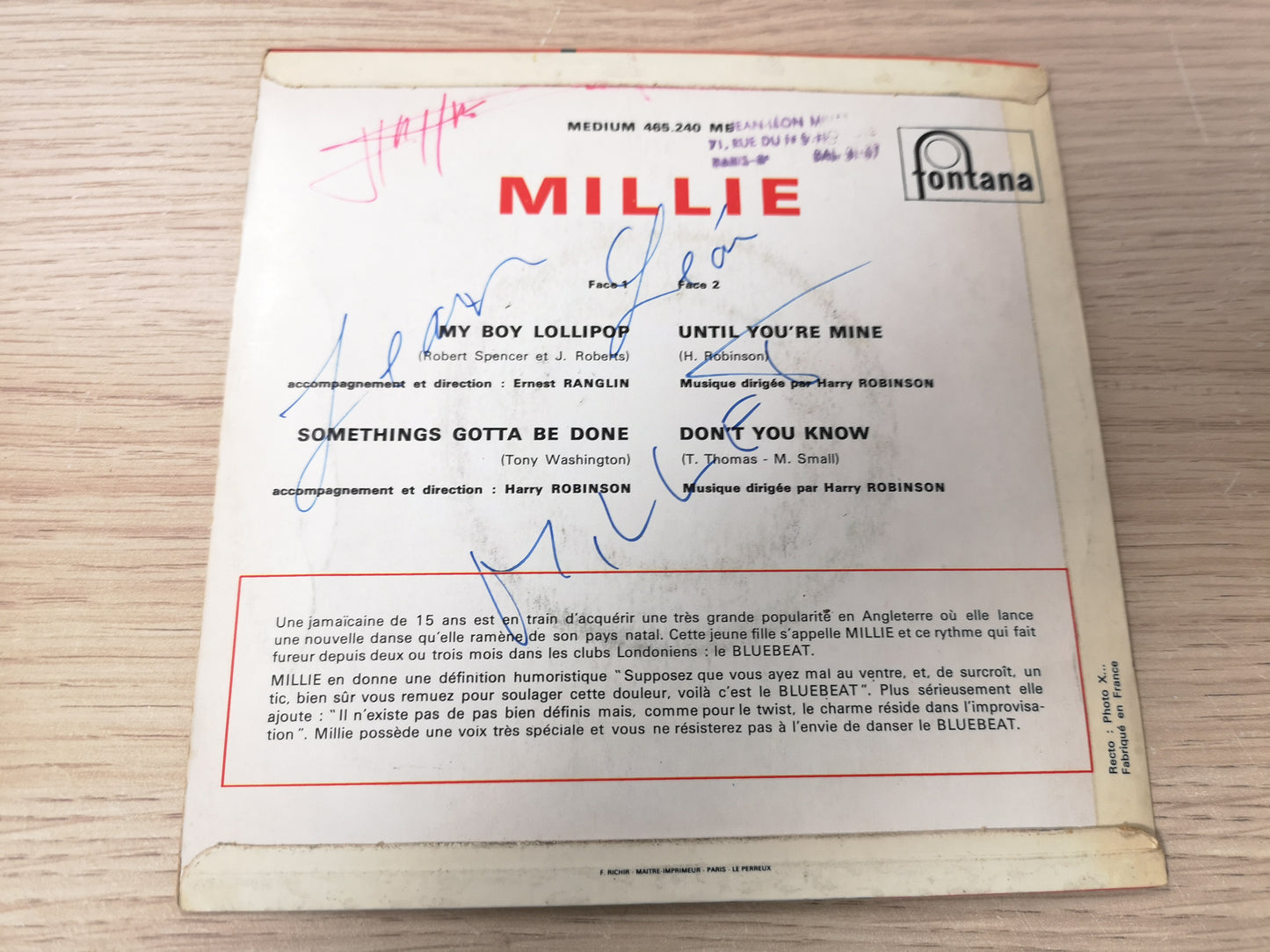 Millie "My Boy Lollipop" Orig France 1964 VG++/VG+ (7" EP)