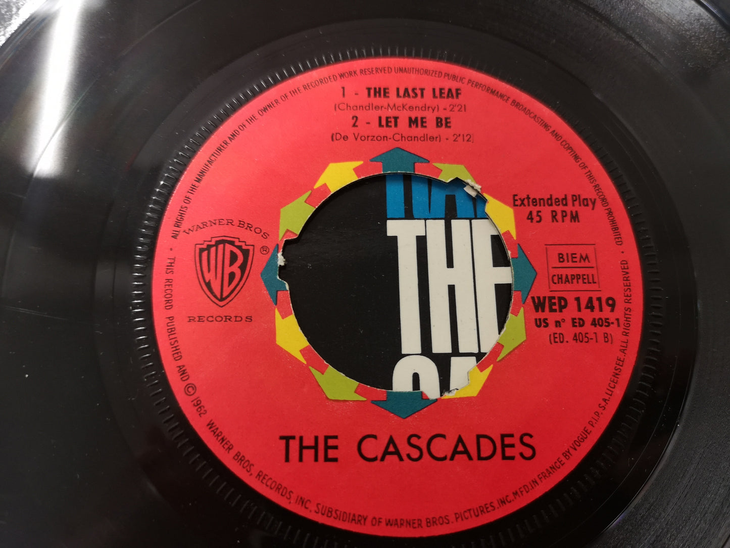 Cascades "Rhythm Of The Rain" Orig France 1963 EX/VG+ (7" EP)