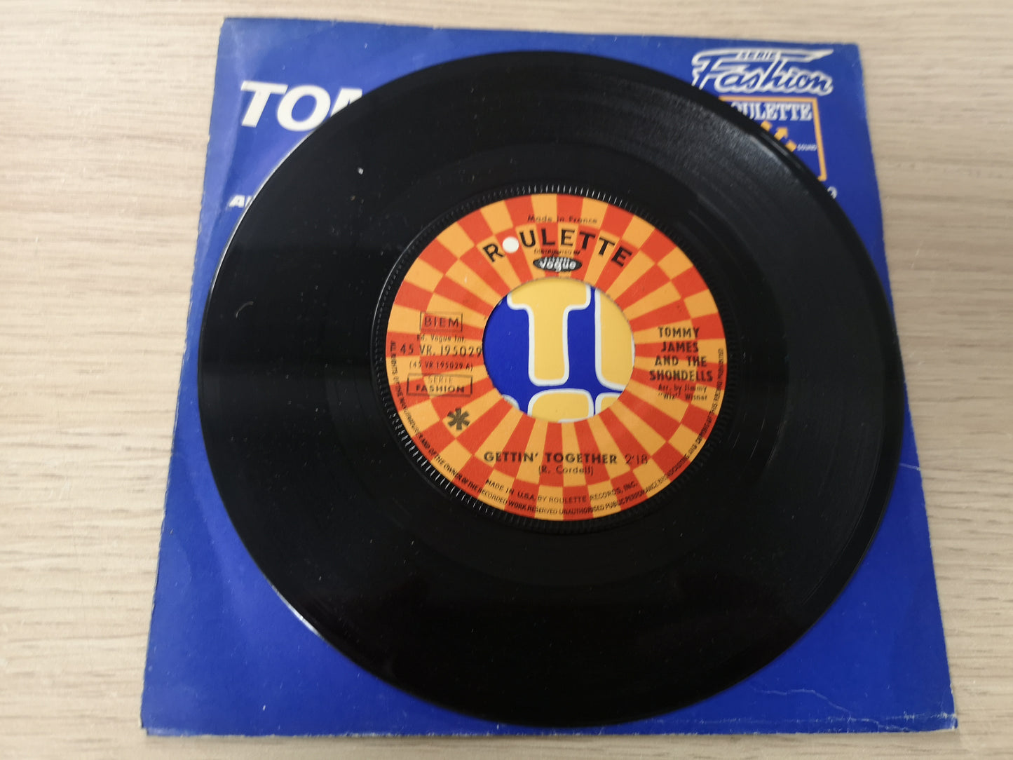 Tommy James and The Shondells "Gettin' Together" Orig France 1967 Vg+/Ex (7" Single)