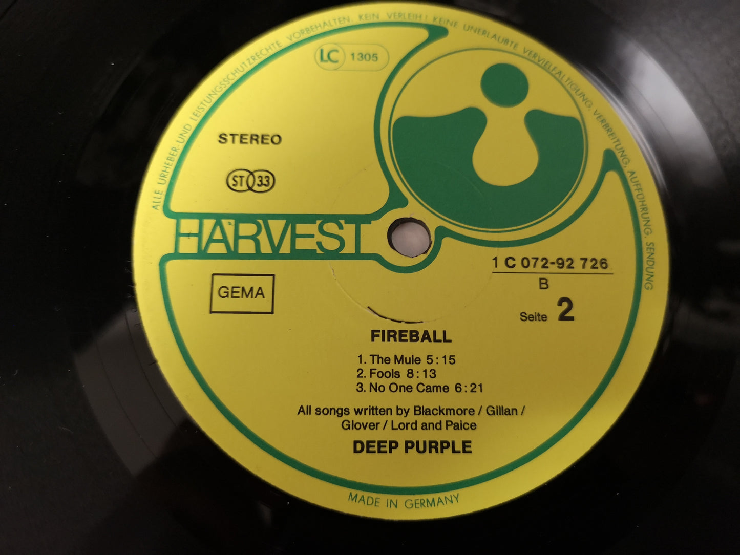 Deep Purple "Fireball" RE Germany 1977 VG++/M- (w/ Insert)