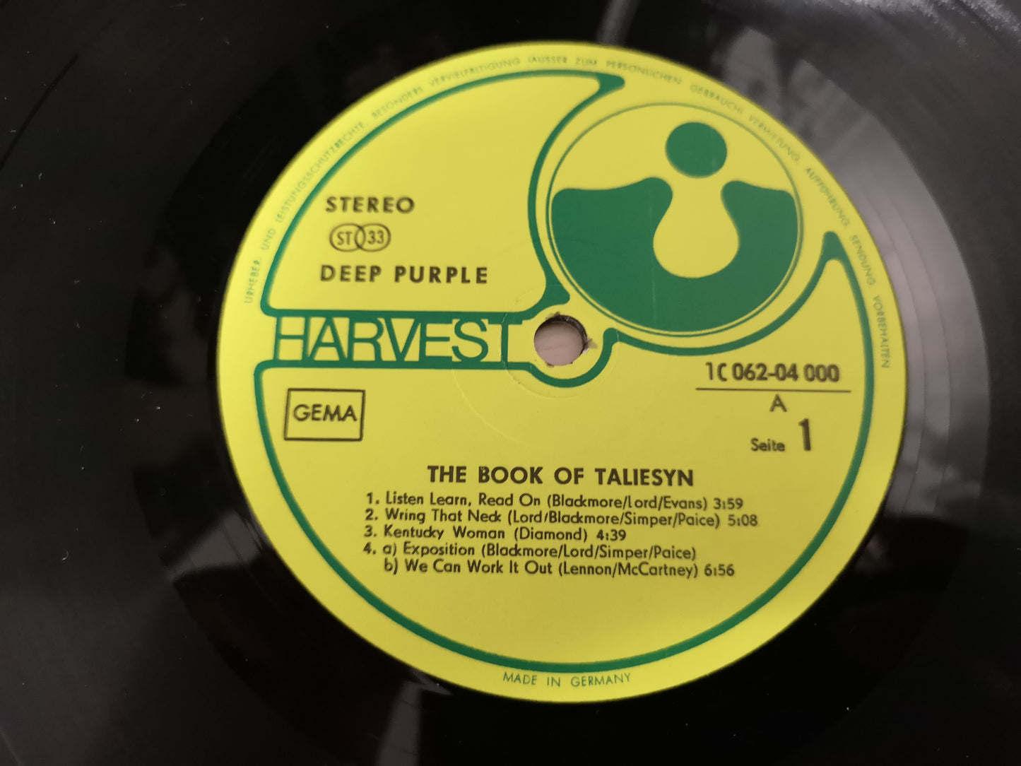 Deep Purple "The Book of Taliesyn" Orig Germany 1969 M-/M-