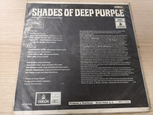 Deep Purple "Shades of Deep Purple - Hush" Orig Venezuela 1968 VG/VG+