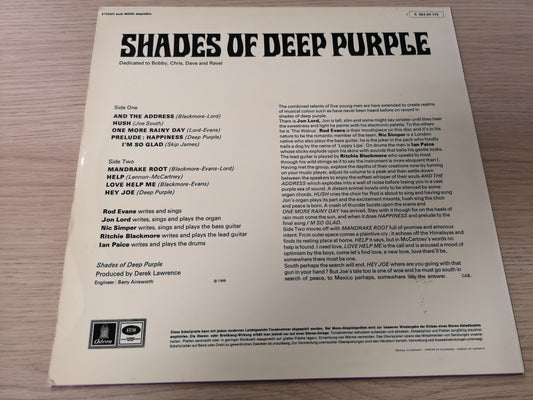 Deep Purple "Shades of Deep Purple" Orig Germany 1969 (2nd Press) M-/M-