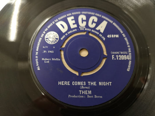 Them "Here Comes The Night" Orig UK 1965 M- (7" Single)
