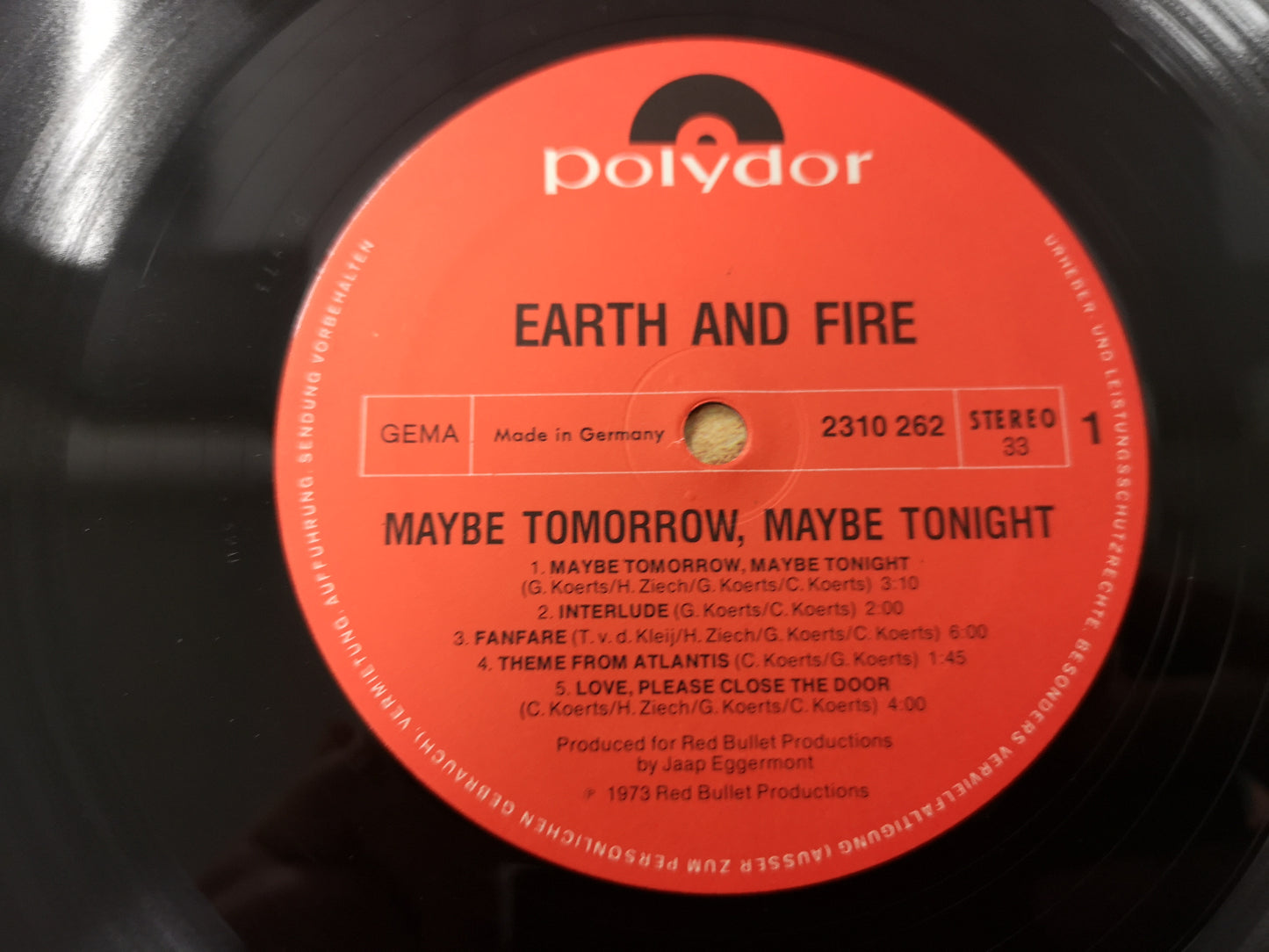 Earth & Fire "Maybe Tomorrow, Maybe Tonight" Orig Germany 1973 M-/M-