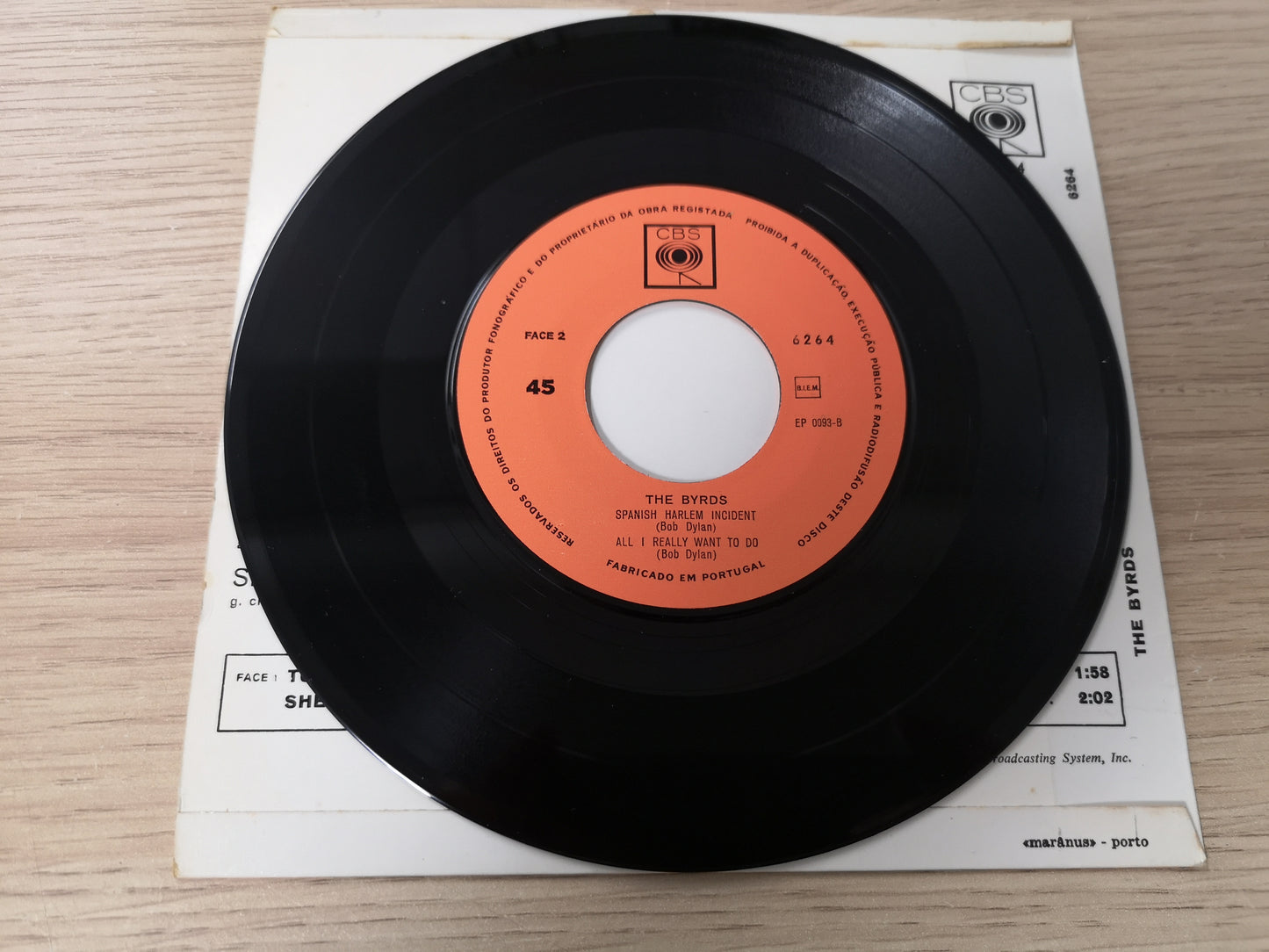 Byrds "Turn! Turn! Turn!" Orig Portugal 1966 M-/M- (7" EP)