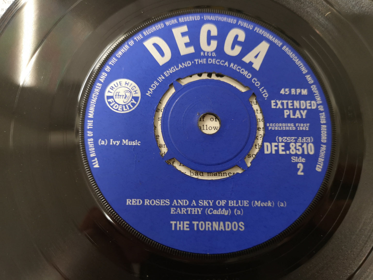 Tornados "Ridin' The Wind" Orig UK 1962 M-/M- (7" EP)