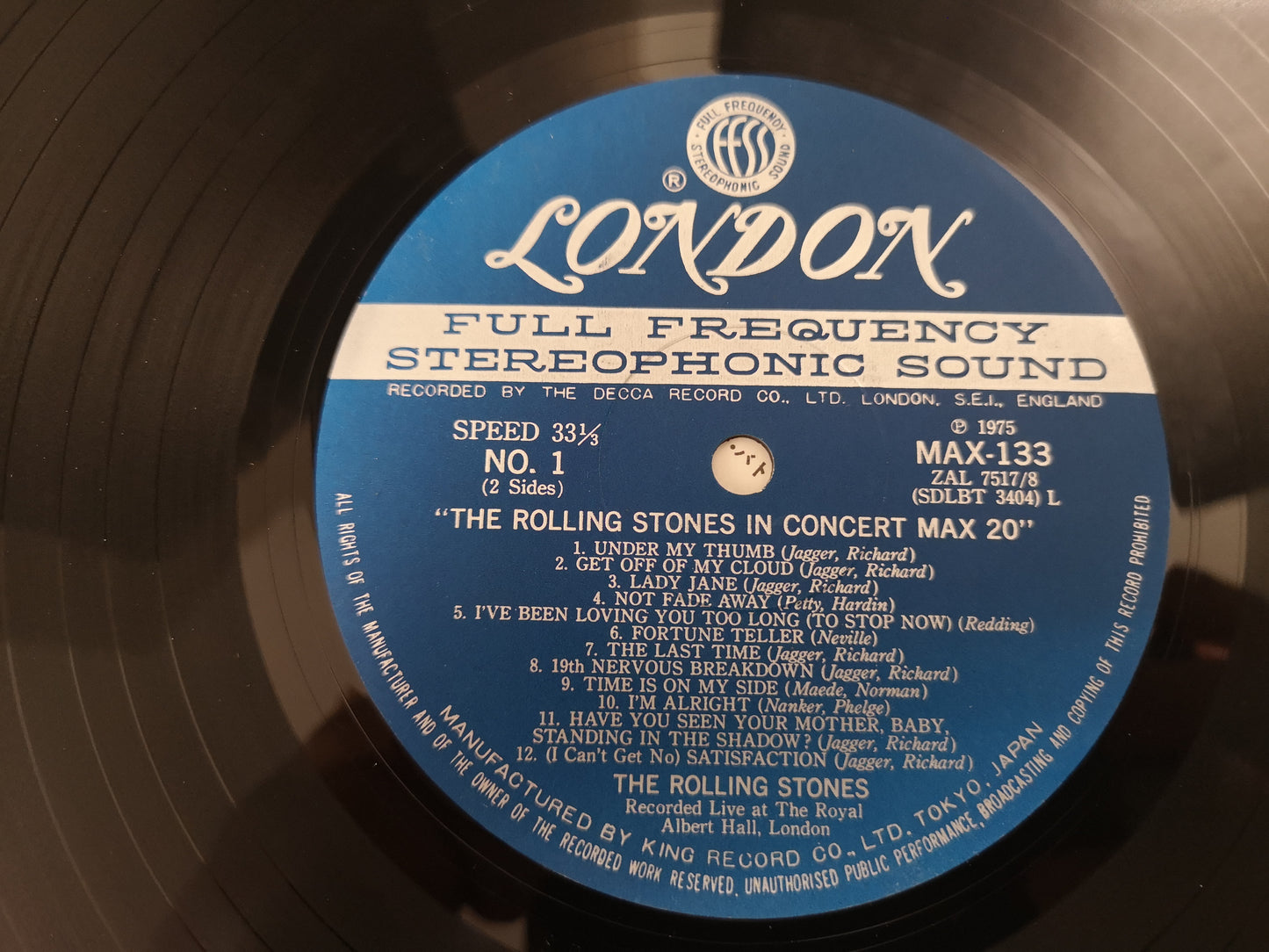 Rolling Stones "Super Max 20" Orig Japan 1975 EX/EX (Obi & Lyrics Insert)