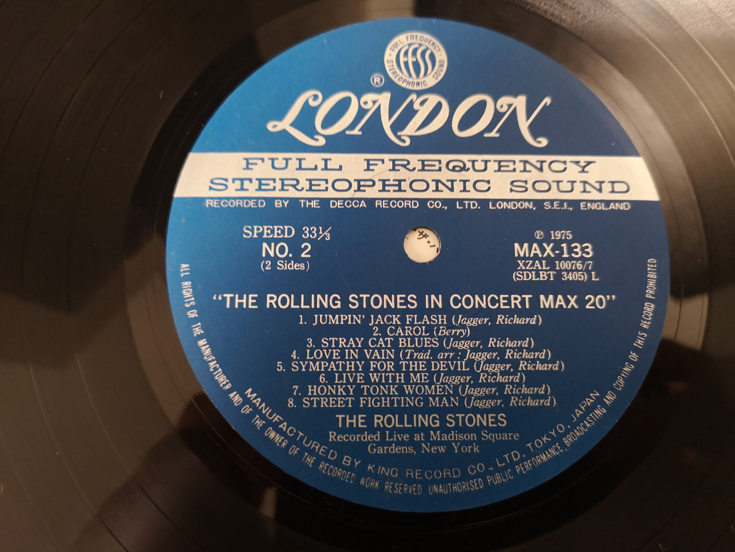 Rolling Stones "Super Max 20" Orig Japan 1975 EX/EX (Obi & Lyrics Insert)