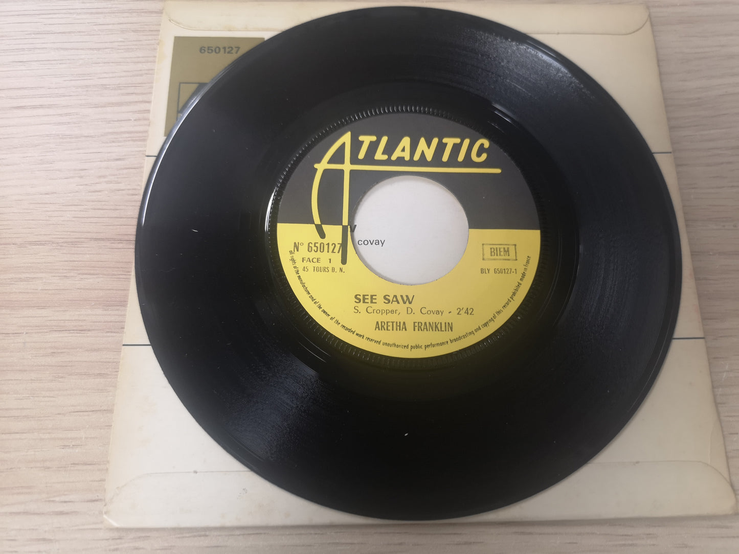 Aretha Franklin "See Saw" Orig France 1968 EX/EX (7" Single)