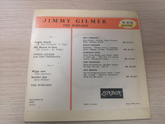 Surfaris / Jimmy Gilmer "Wipe Out" Orig France 1963 EX/VG++ (7" EP)