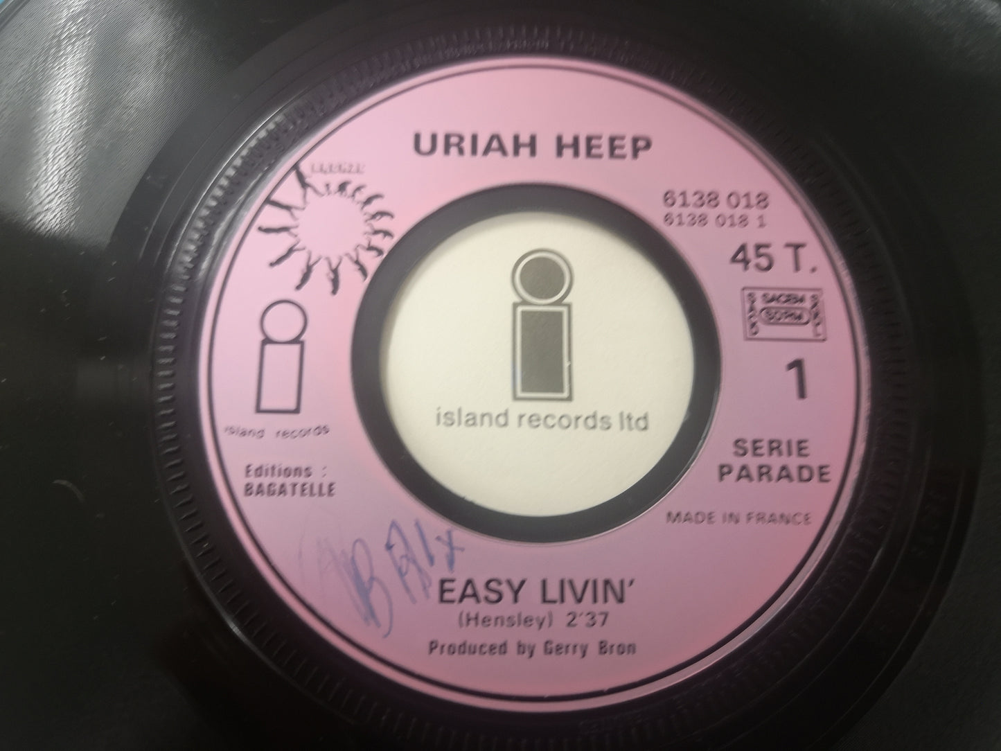 Uriah Heep "Easy Livin'" Orig France 1972 M-/EX (7" Single)